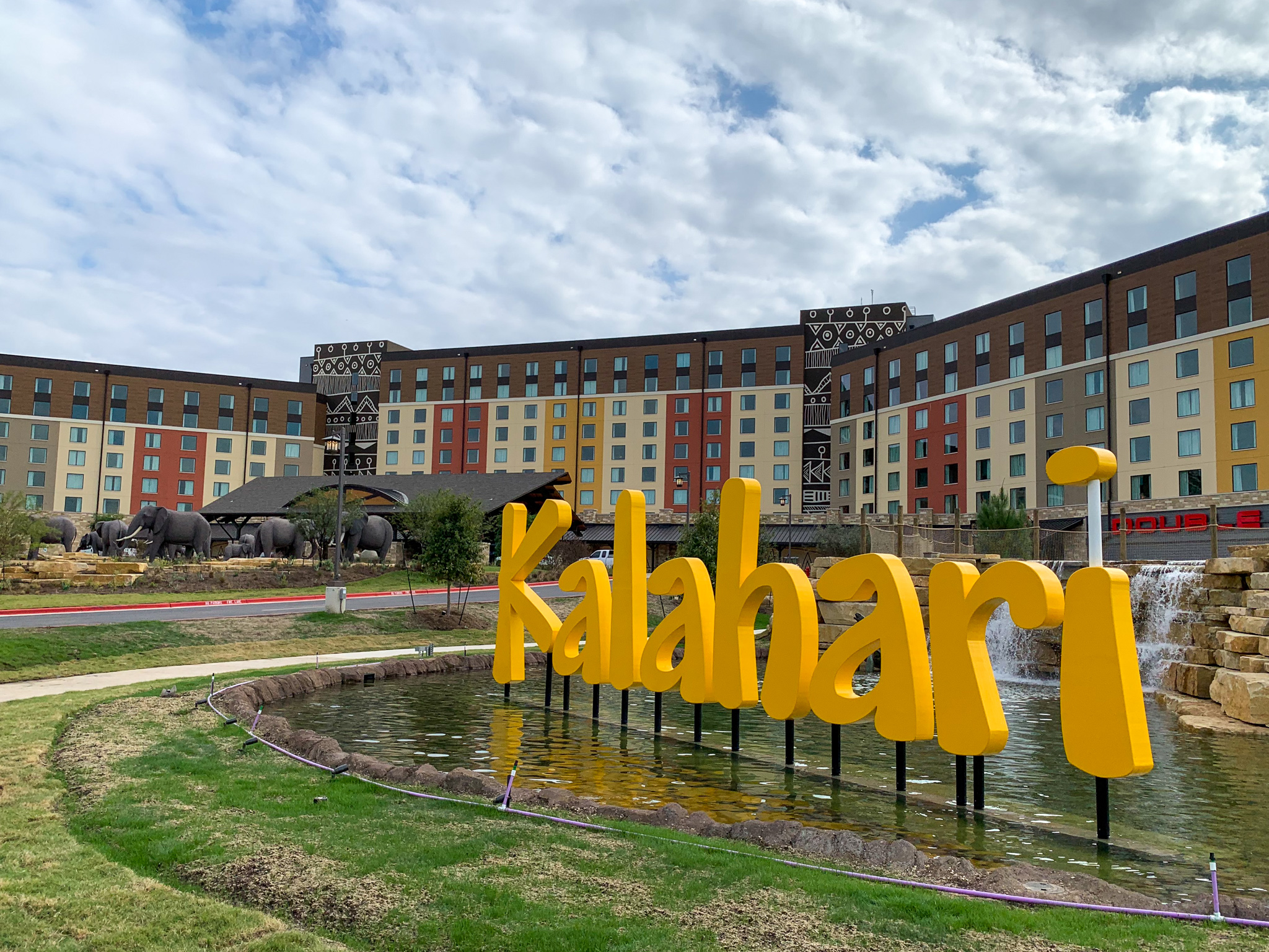 Indoor waterpark slides at Kalahari Round Rock, a short drive from Odeyso whole-house rentals